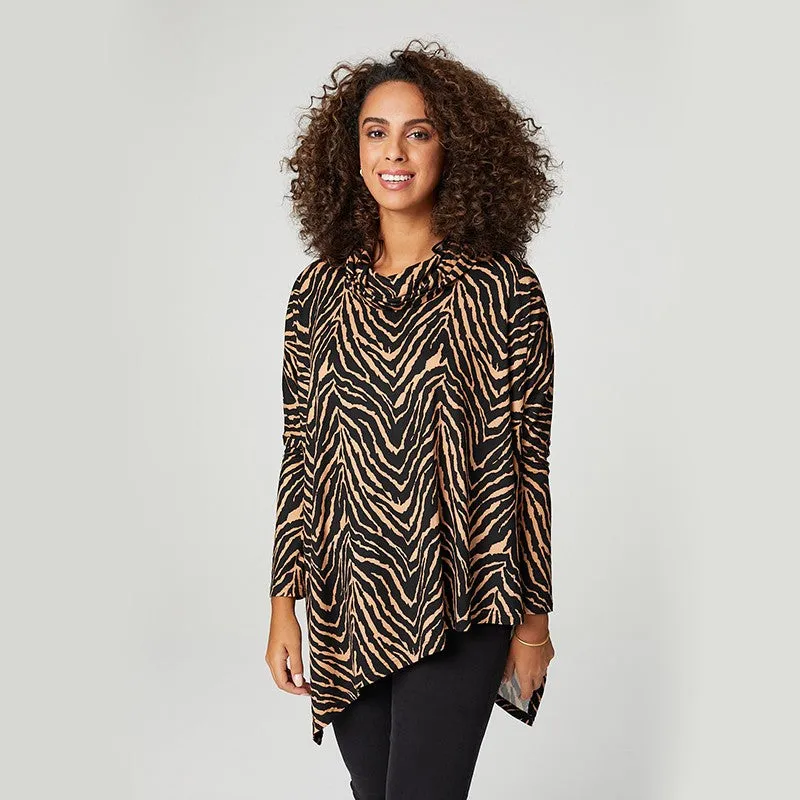 Tiger Long Sleeve Poncho