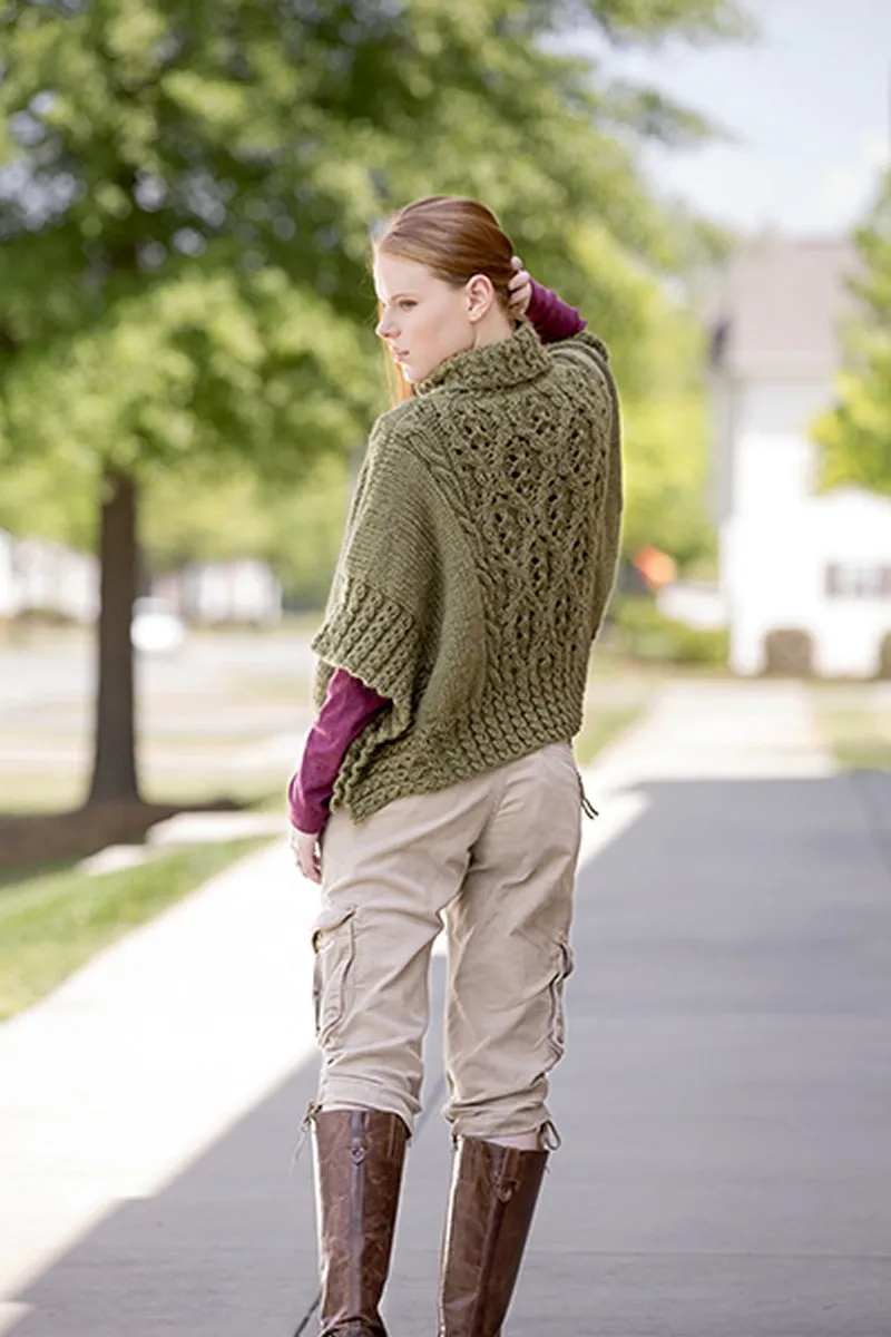 Universal Yarn Deluxe Cable Collection Patterns - Catawba River Poncho - PDF Download