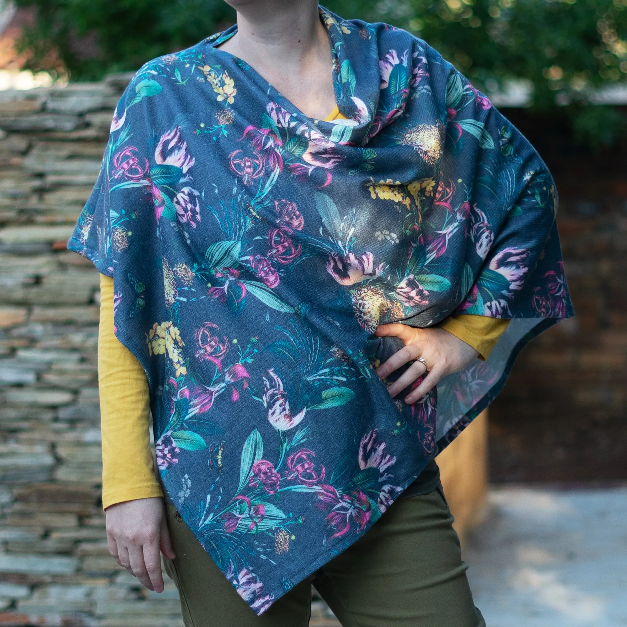 Utopia Florals - Jersey Wrap Poncho