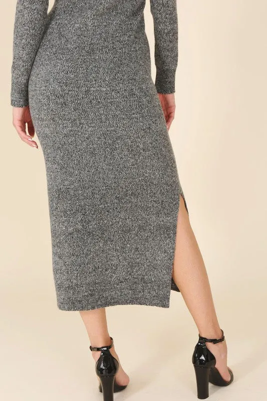 V-neck sweater maxi dress