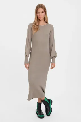 Valor O-Neck knit dress - Roasted Cashew