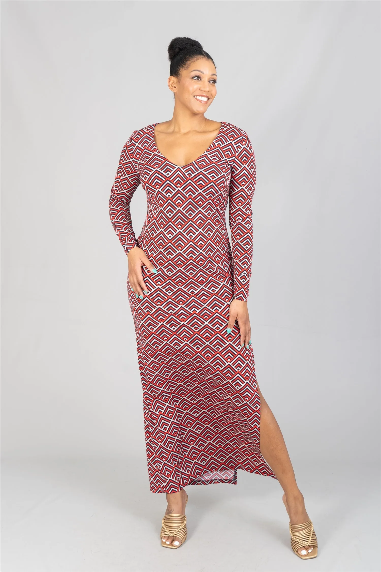 Vertigo VC32459LD Print Knit Maxi Dress