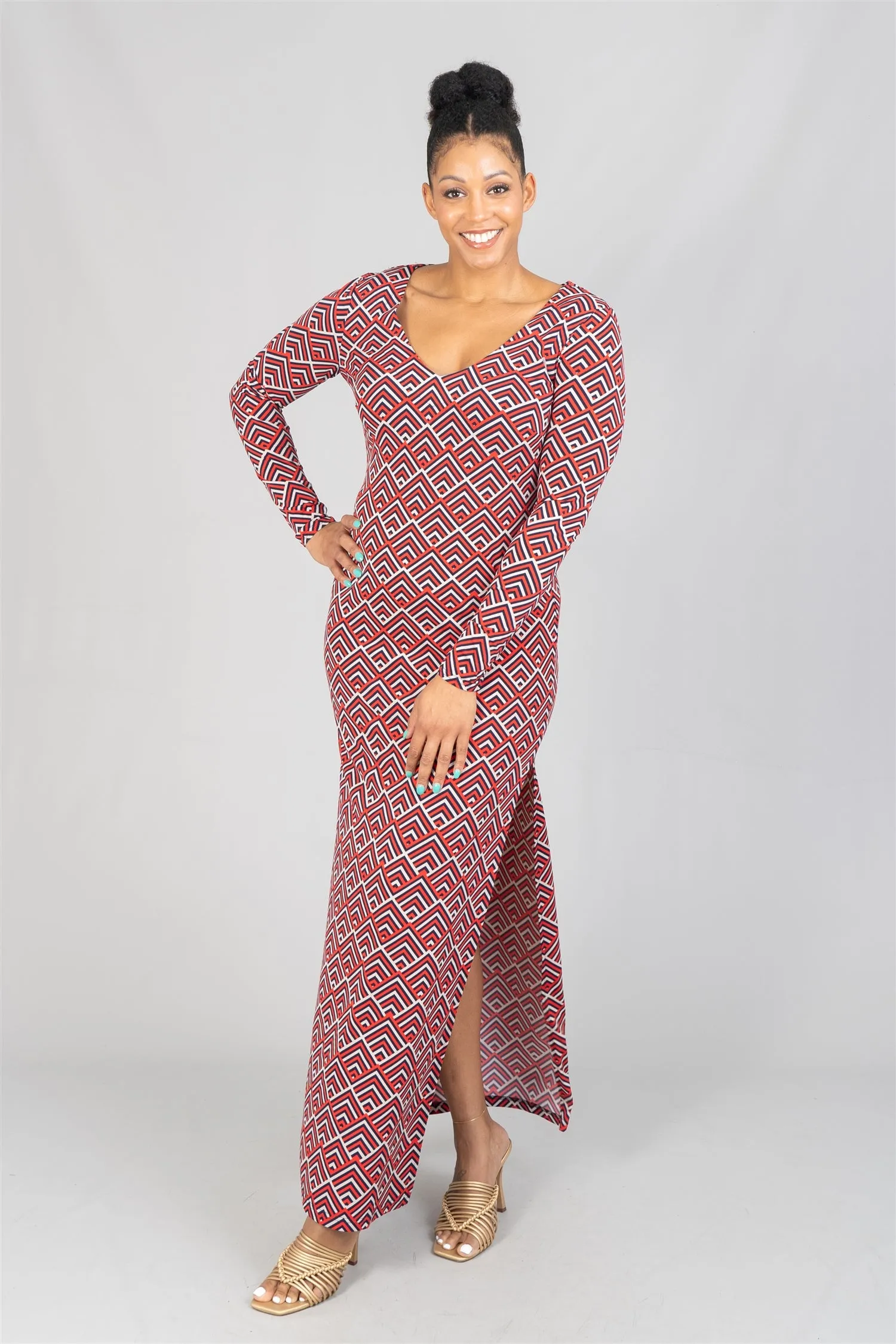 Vertigo VC32459LD Print Knit Maxi Dress