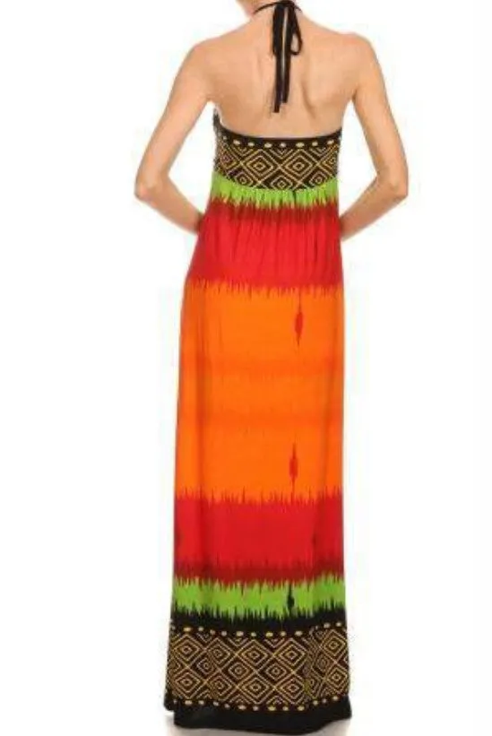 Vision D191 Print Knit Maxi Dress