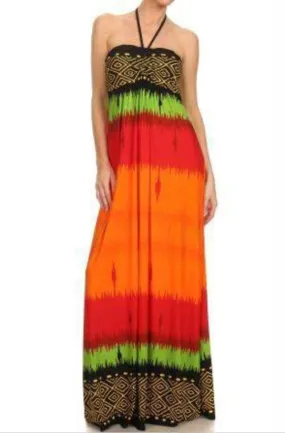 Vision D191 Print Knit Maxi Dress