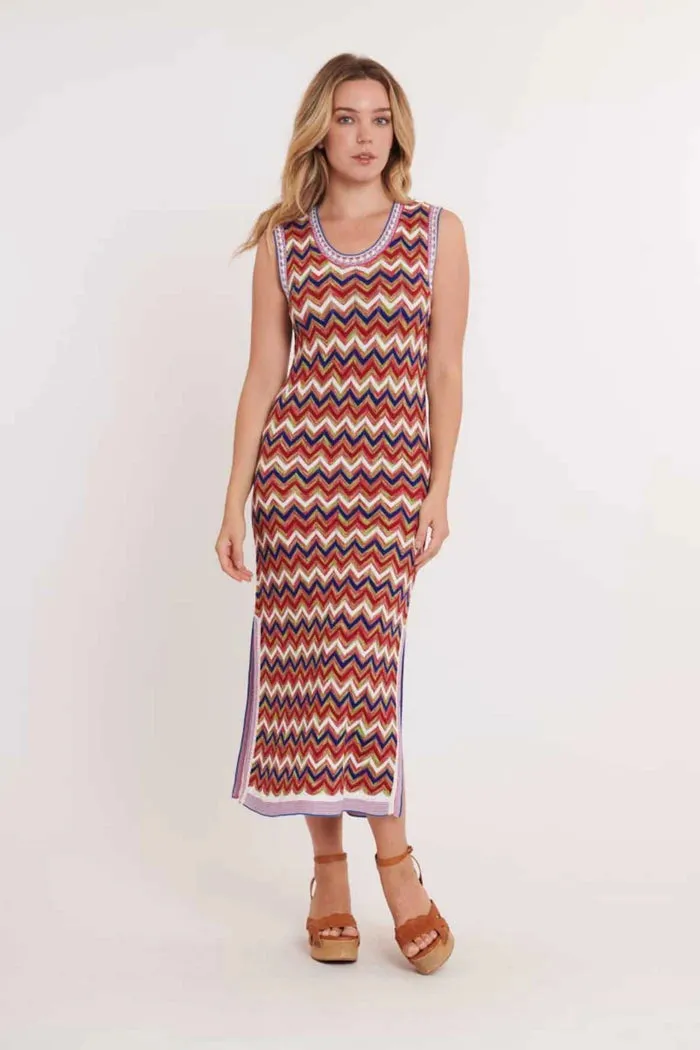 Warren zig zag Dress - Rouge