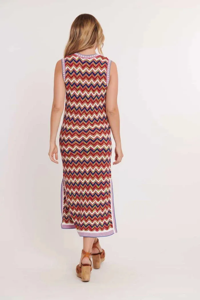 Warren zig zag Dress - Rouge