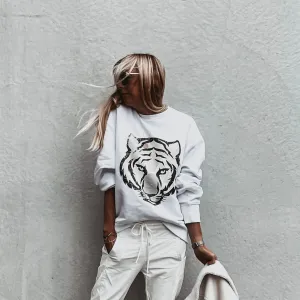 White tiger sweatshirt *super slouchy fit* *now half price*