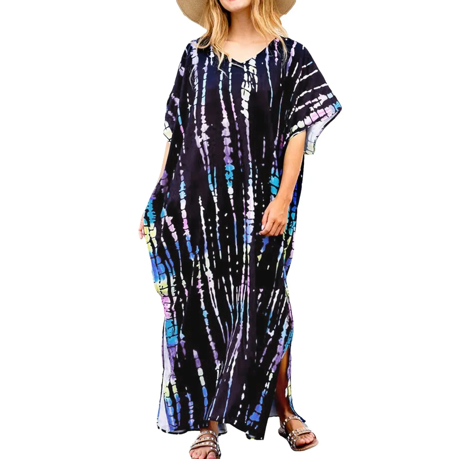 Women Swimsuits Cover-ups 2024 Boho Beach Dress Outfits Swimwear Large Size Summer Cover Up Sexy Bikini Beachwear Clothing