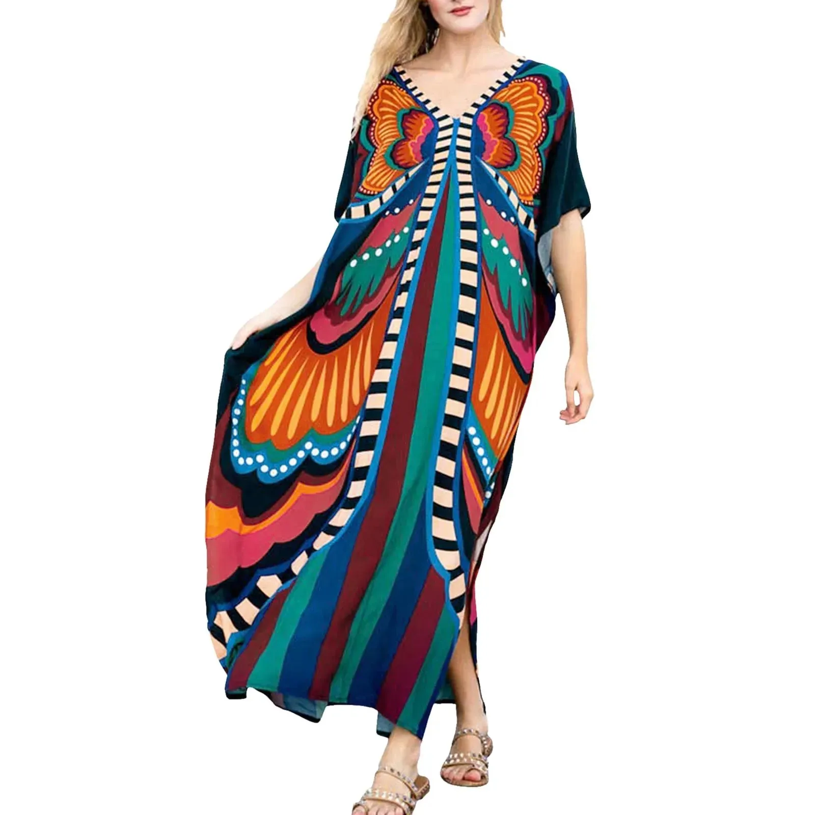 Women Swimsuits Cover-ups 2024 Boho Beach Dress Outfits Swimwear Large Size Summer Cover Up Sexy Bikini Beachwear Clothing