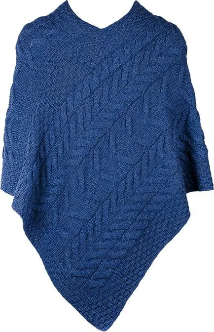 Women's Supersoft Merino Wool Large Weave Poncho by Aran Mills