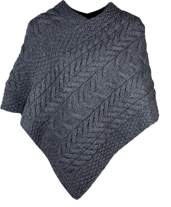 Women's Supersoft Merino Wool Large Weave Poncho by Aran Mills