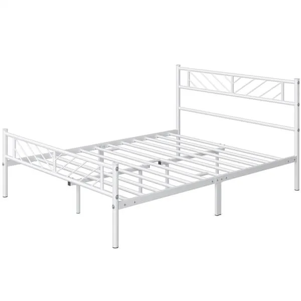 Yaheetech Minimalist Metal Platform Bed with Arrow Design