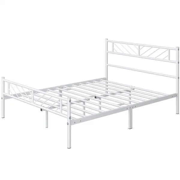 Yaheetech Minimalist Metal Platform Bed with Arrow Design