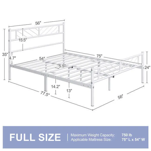 Yaheetech Minimalist Metal Platform Bed with Arrow Design